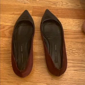 theyskens theory ombre leather flats 37